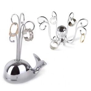 Umbra Zoola Collection Whale & Octopus Ring Holder chrome jewellery organizer